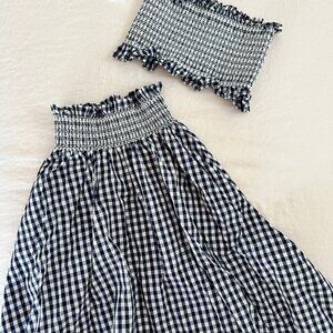 ZARA gingham maxi skirt & tube top set (SMALL)